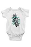 Shadowmoon Motocross Rider Baskılı Beyaz Unisex Bebek Body - Zıbın