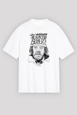 Shameless Baskılı Beyaz Unisex Oversize Tişört - Tshirt