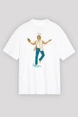 Shameless Baskılı Beyaz Unisex Oversize Tişört - Tshirt