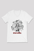 Shameless Baskılı Beyaz Unisex V Yaka Tişört - Tshirt