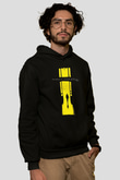 Shamrain Baskılı Unisex Siyah Kapüşonlu Sweatshirt