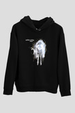 Shamrain Baskılı Unisex Siyah Kapüşonlu Sweatshirt