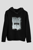 Shamrain Baskılı Unisex Siyah Kapüşonlu Sweatshirt