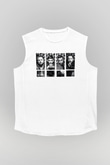 Shamrain Baskılı Unisex Siyah Kolsuz Tişört - Tshirt