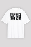 Shamrain Baskılı Unisex Siyah Oversize Tişört - Tshirt