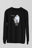 Shamrain Baskılı Unisex Siyah Sweatshirt
