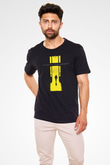 Shamrain Baskılı Unisex Siyah Tişört - Tshirt