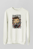 Shawn Mendes Baskılı Unisex Beyaz Sweatshirt