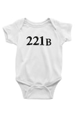 Sherlock Baskılı Beyaz Unisex Bebek Body - Zıbın