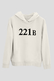 Sherlock Beyaz Unisex Kapşonlu Sweatshirt