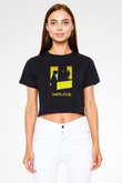 Sherlock Siyah Crop Top Tişört