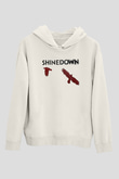 Shinedown Baskılı Beyaz Unisex Kapüşonlu Sweatshirt