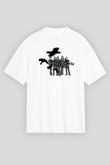 Shinedown Baskılı Beyaz Unisex Oversize Tişört - Tshirt