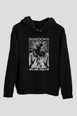Shinedown Baskılı Unisex Siyah Kapüşonlu Sweatshirt