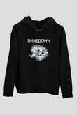 Shinedown Baskılı Unisex Siyah Kapüşonlu Sweatshirt