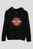 Shinedown Baskılı Unisex Siyah Kapüşonlu Sweatshirt