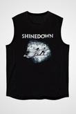 Shinedown Baskılı Unisex Siyah Kolsuz Tişört - Tshirt