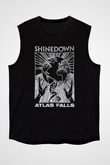 Shinedown Baskılı Unisex Siyah Kolsuz Tişört - Tshirt