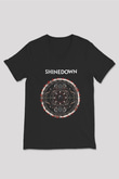 Shinedown Baskılı Unisex Siyah V Yaka Tişört - Tshirt
