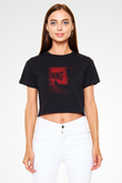 Shining Siyah Crop Top Tişört