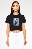 Shining Siyah Crop Top Tişört