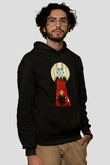 Shining Siyah Unisex Kapüşonlu Sweatshirt