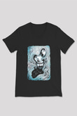 Shining Siyah Unisex V Yaka Tişört