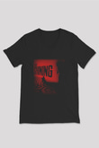 Shining Siyah Unisex V Yaka Tişört