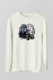 Shredder Hotrod Baskılı Beyaz Unisex Sweatshirt