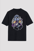 Shredder Rocker Baskılı Siyah Unisex Oversize Tişört