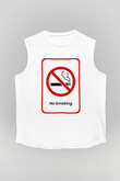 Sigarayı Bırakma Günü Baskılı Beyaz Unisex Kolsuz Tişört - Tshirt