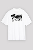Sigarayı Bırakma Günü Baskılı Beyaz Unisex Oversize Tişört - Tshirt