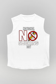 Sigarayı Bırakma Günü Baskılı Beyaz Unisex Kolsuz Tişört - Tshirt