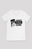 Sigarayı Bırakma Günü Baskılı Beyaz Unisex V Yaka Tişört - Tshirt