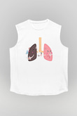 Sigarayı Bırakma Günü Baskılı Beyaz Unisex Kolsuz Tişört - Tshirt