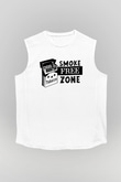 Sigarayı Bırakma Günü Baskılı Beyaz Unisex Kolsuz Tişört - Tshirt