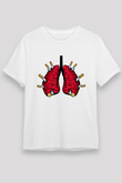 Sigarayı Bırakma Günü Baskılı Unisex Beyaz Tişört - Tshirt