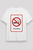Sigarayı Bırakma Günü Baskılı Unisex Beyaz Tişört - Tshirt