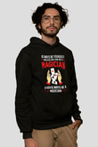 Sihirbaz Siyah Unisex Kapüşonlu Sweatshirt