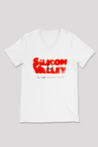 Silicon Valley Beyaz Unisex V Yaka Tişört
