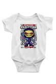 Skeletor Baskılı Unisex Beyaz Bebek Body - Zıbın