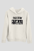 Skid Row Baskılı Beyaz Unisex Kapüşonlu Sweatshirt