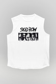Skid Row Baskılı Beyaz Unisex Kolsuz Tişört - Tshirt
