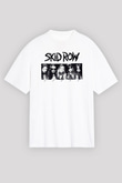 Skid Row Baskılı Beyaz Unisex Oversize Tişört - Tshirt