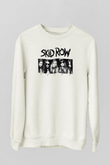 Skid Row Baskılı Beyaz Unisex Sweatshirt