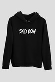 Skid Row Baskılı Unisex Siyah Kapüşonlu Sweatshirt