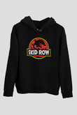 Skid Row Baskılı Unisex Siyah Kapüşonlu Sweatshirt