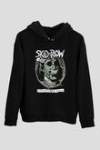 Skid Row Baskılı Unisex Siyah Kapüşonlu Sweatshirt