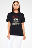 Skid Row Baskılı Unisex Siyah Tişört - Tshirt