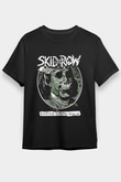 Skid Row Baskılı Unisex Siyah Tişört - Tshirt
